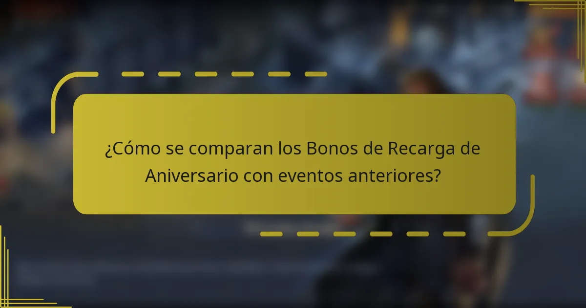 ¿Cómo se comparan los Bonos de Recarga de Aniversario con eventos anteriores?